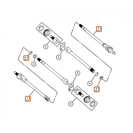 Oem Cardan avant droit sans abs Cherokee XJ et Wrangler TJ (4874302)