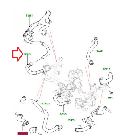 Land rover durite de chauffage (LR071993LR)