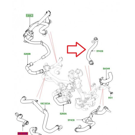 Land rover Durite refroidissement rge (LR084678LR)