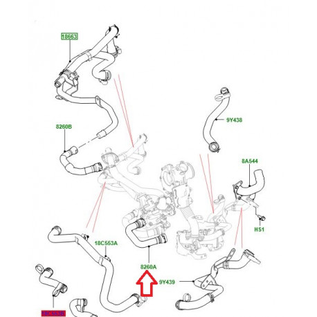 Land rover durite de chauffage (LR071992LR)