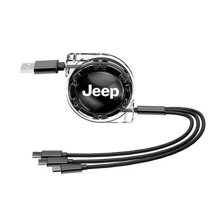 Allmakes 4x4 Enrouleur USB multicable  3 en 1  logo JEEP (3OUZQ)