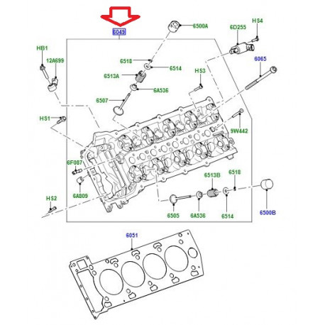 Land rover culasse gauche (LR082797)