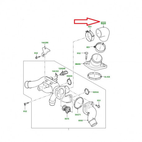 Land rover Durite refroidissement range (LR004056)