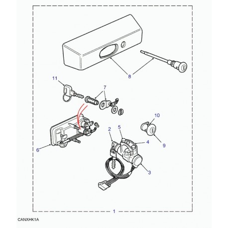 Land rover poignee droite de porte avec alarme Discovery 1 (ALR2254)