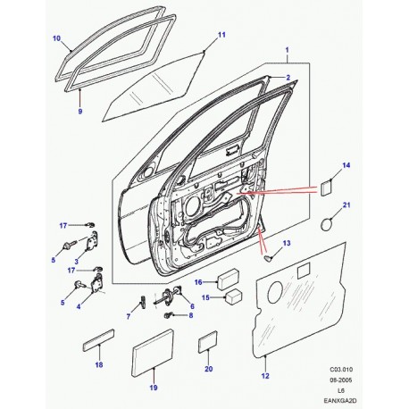 Land rover charniere Freelander 1 (ALR7862)