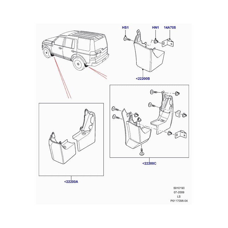 Auto Bavette Caoutchouc Bavette Voiture pour Land Rover Discovery 2020 2021  2022 2023 Bavette Caoutchouc Voiture