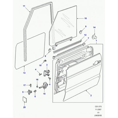 Land rover glace porte Discovery 2 (CUB102700)